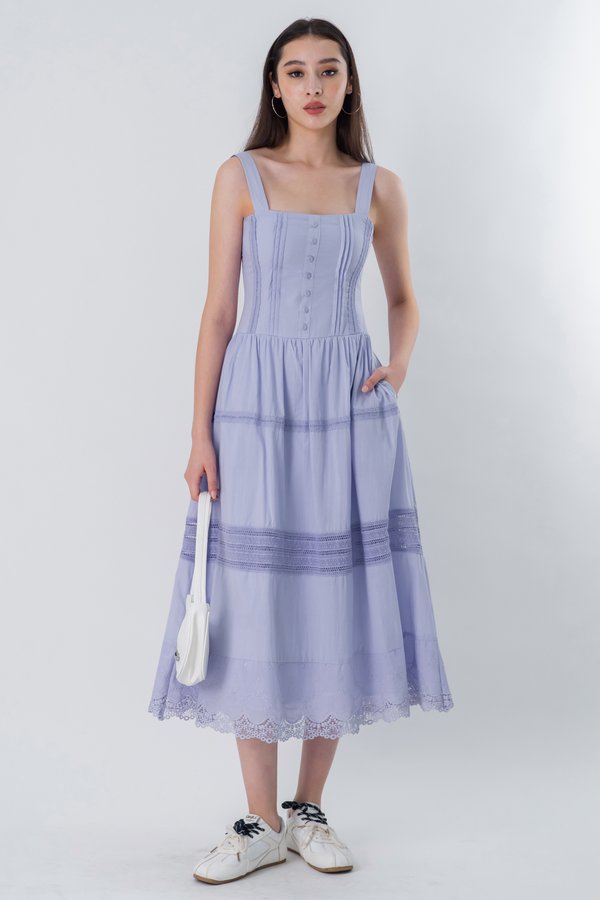 Allure Panel Midaxi Dress in Blush Lavender