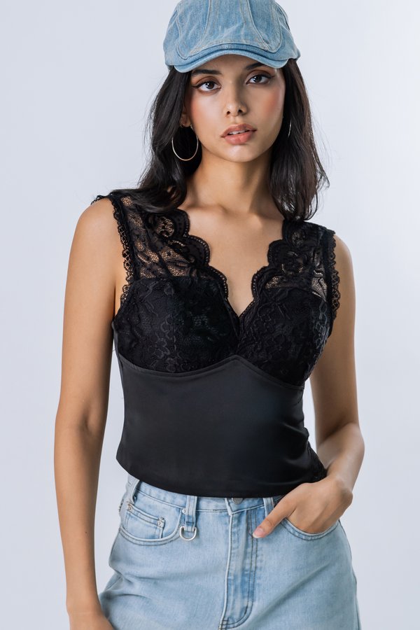 Deny Lace Top in Black