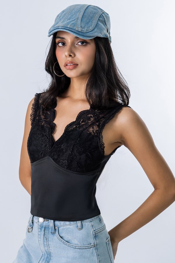 Deny Lace Top in Black