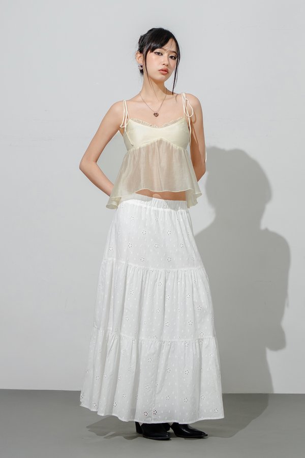 Transit Ribbon Sheer Top in Butter Cream