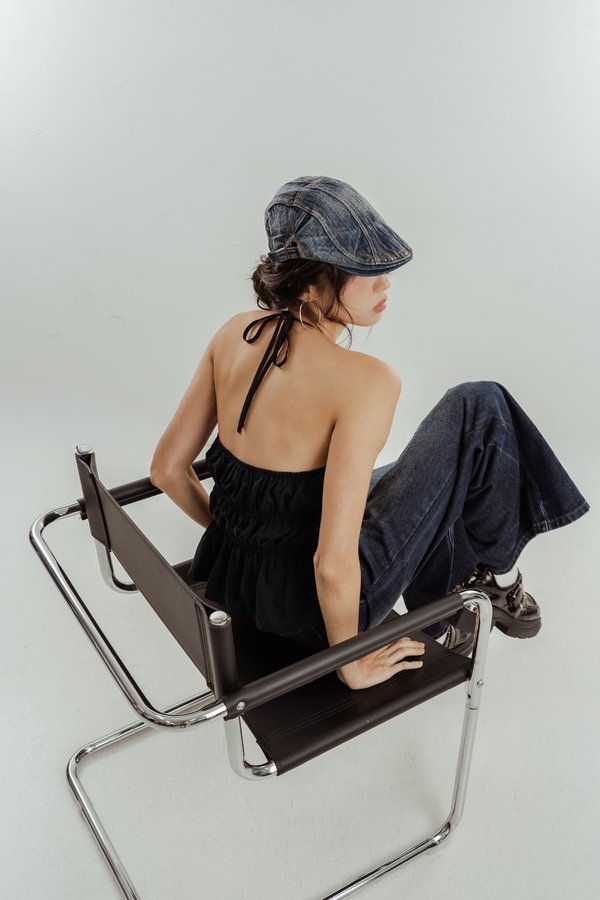 Go Back Tiered Low Back Top in Black