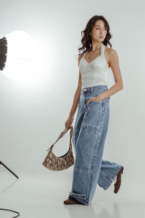 Endless Cargo Jeans in Light Wash