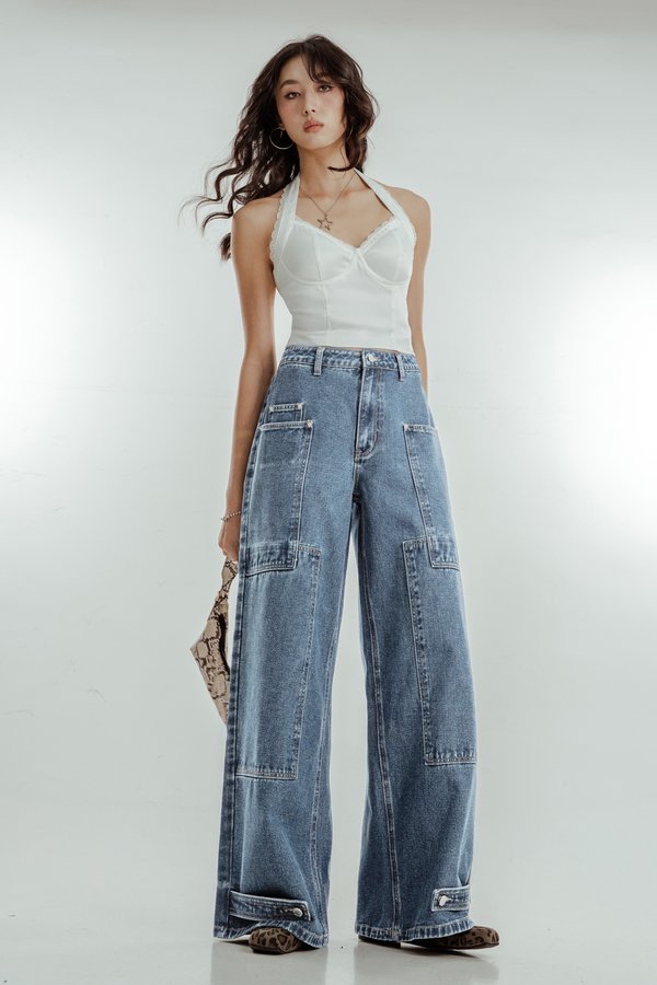 Endless Cargo Jeans in Light Wash