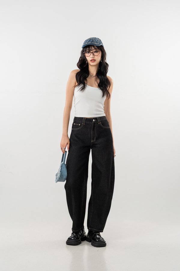 Barrel Jeans in Coal Black