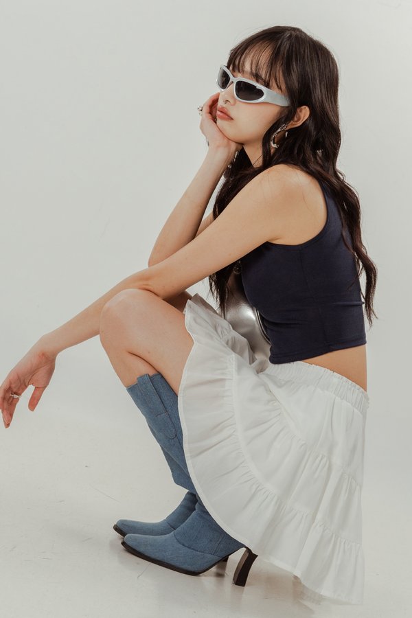 Levels Tiered Skirt in White