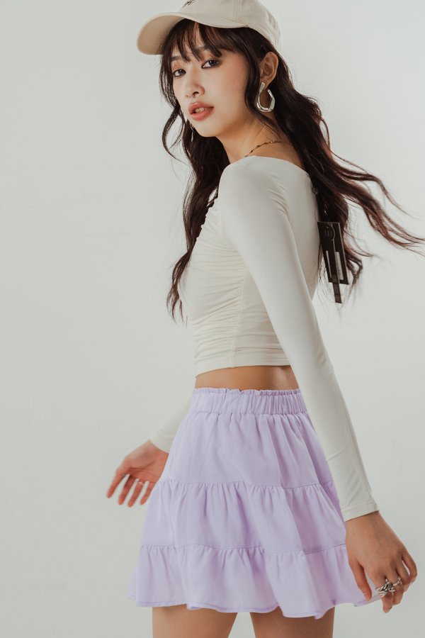 Levels Tiered Skirt in Sky Lilac