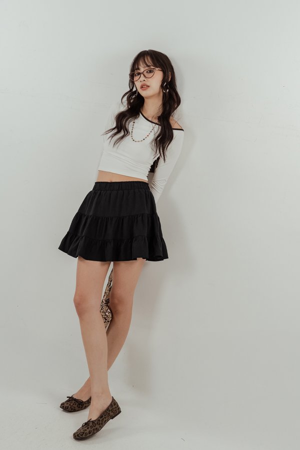 Levels Tiered Skirt in Black