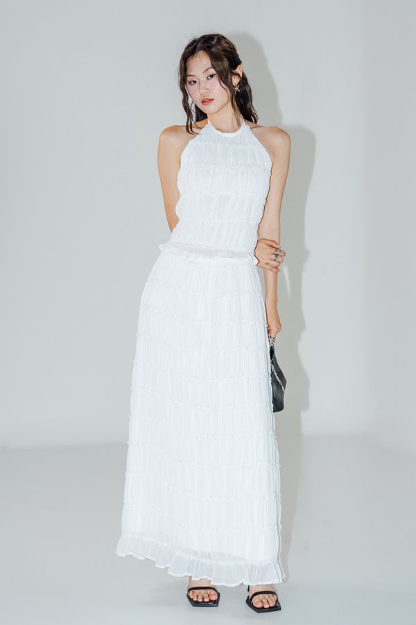Revive Tiered Maxi Skirt in White
