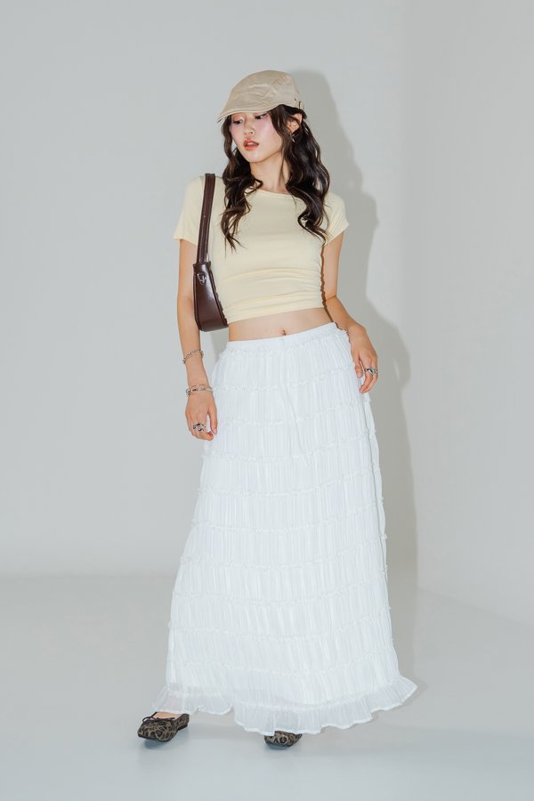 Revive Tiered Maxi Skirt in White