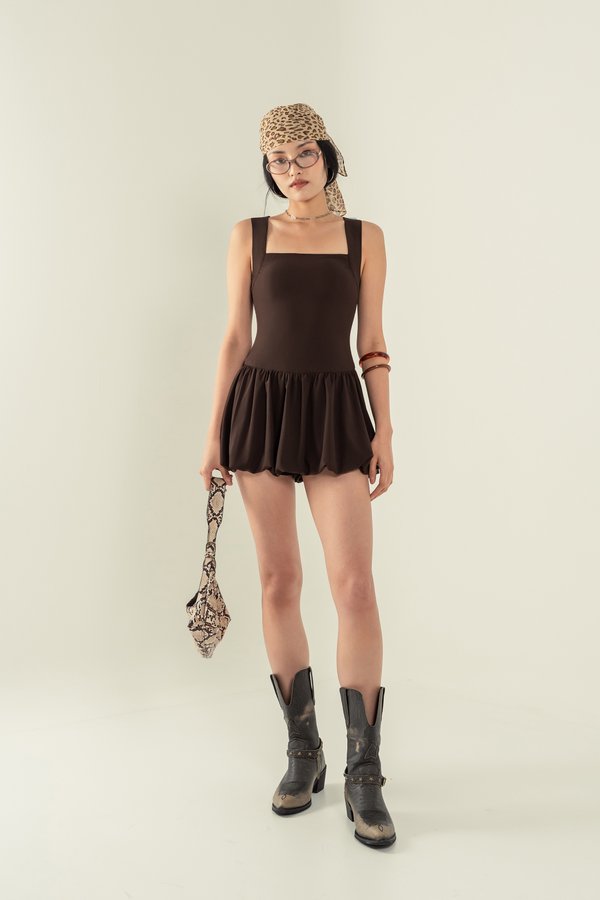 Froth Bubble Dress in Coffee