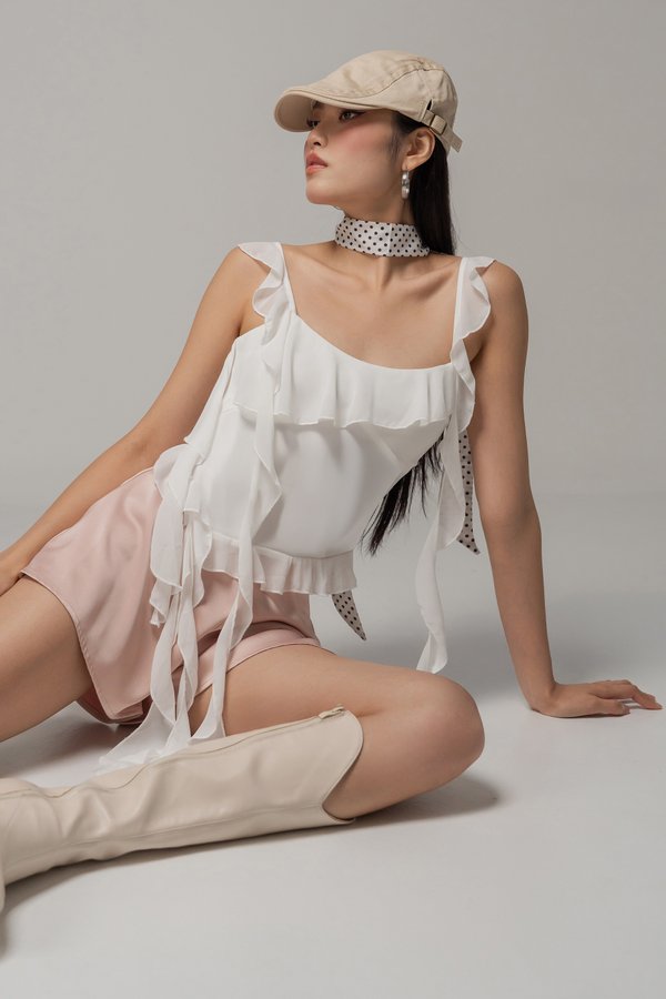 Paralyze Ruffle Layered Top in White