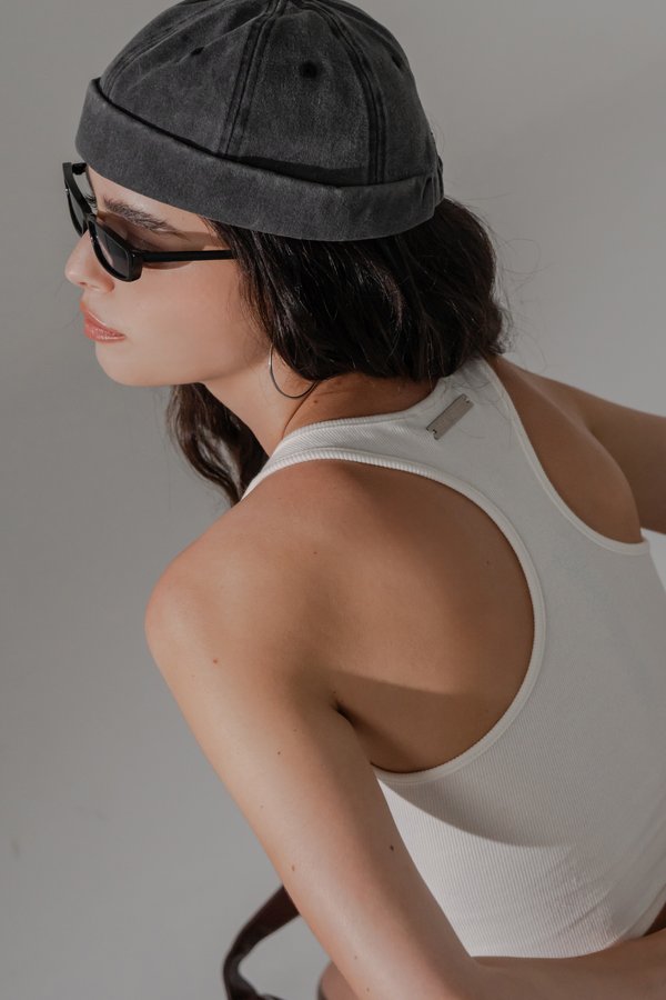 Sprinter Racer Tank Top in White