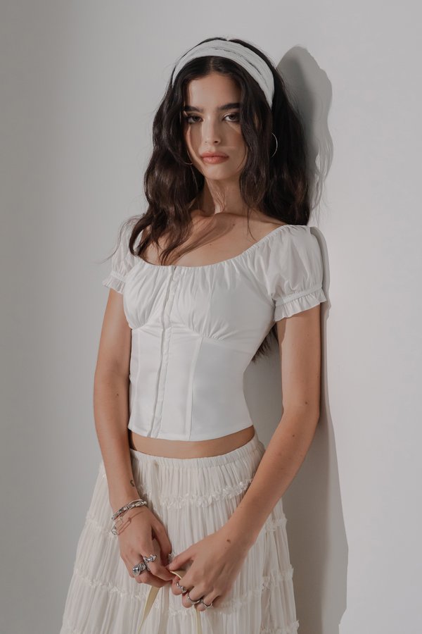 Utopia Hooked Sleeve Top in White