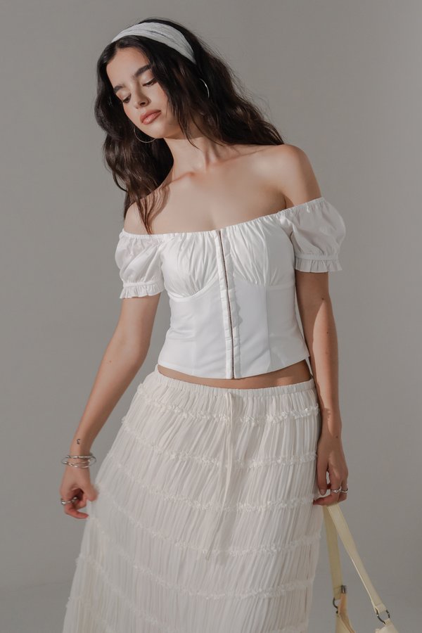 Utopia Hooked Sleeve Top in White