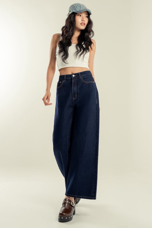 Prolonged Straight Cut Jeans in Dark Indigo