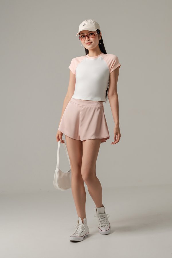 Raglan Baby Tee in Baby Pink