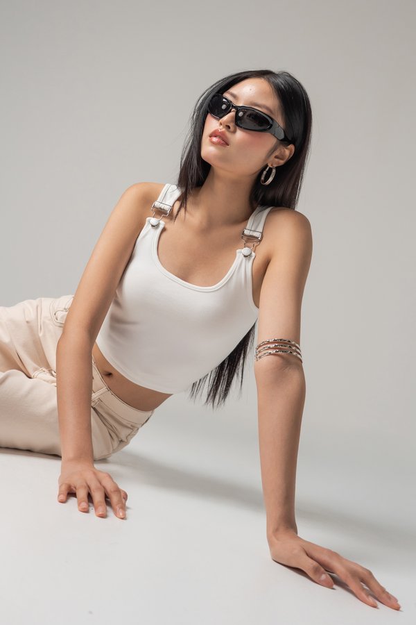 Suspend Detail Tank Top in White