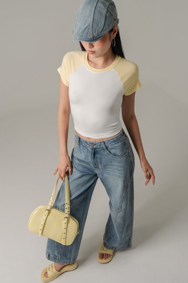 Raglan Baby Tee in Butter Yellow