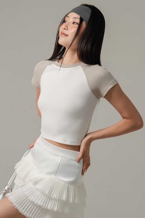 Raglan Baby Tee in Greige