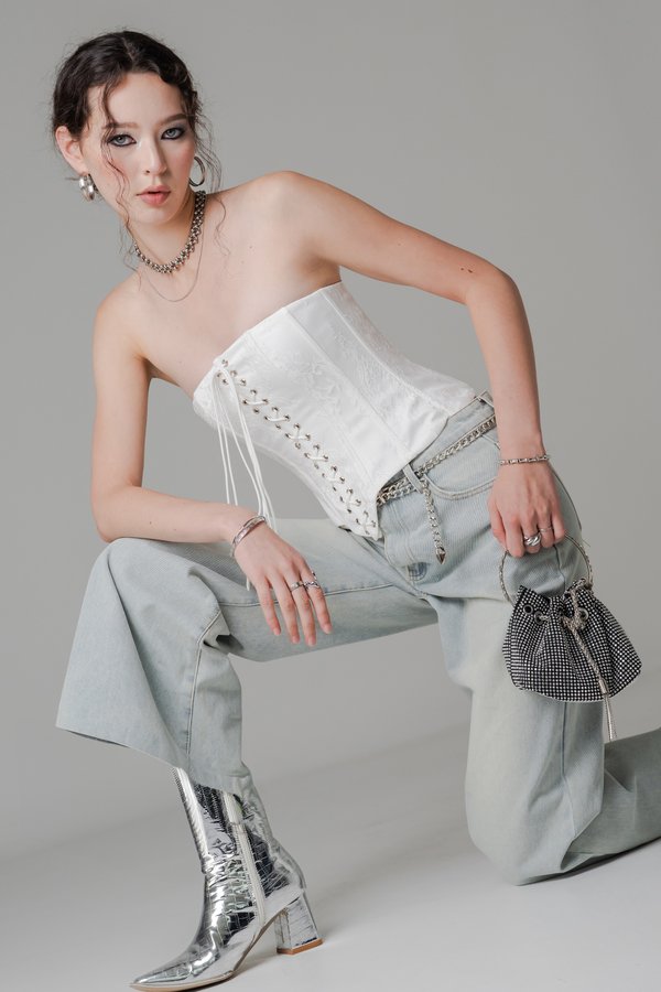 Reserve Lace Corset Top in White