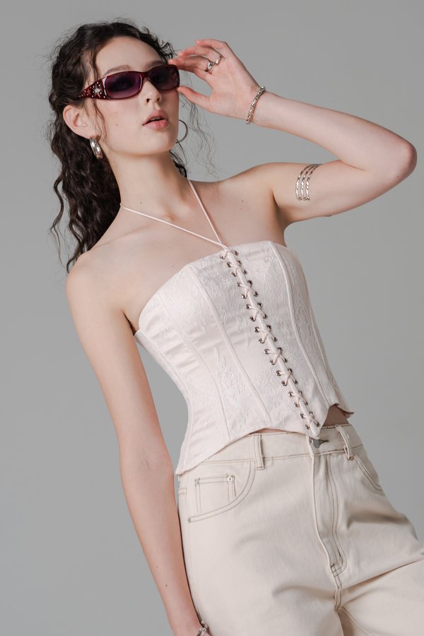 Reserve Lace Corset Top in Nude Reserve Lace Corset Top in Nude