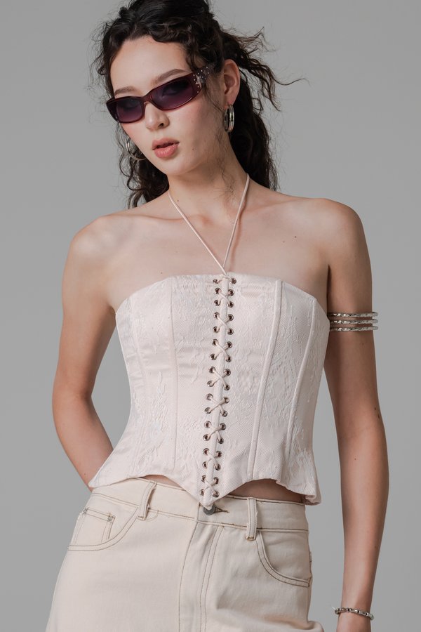 Reserve Lace Corset Top in Nude Reserve Lace Corset Top in Nude