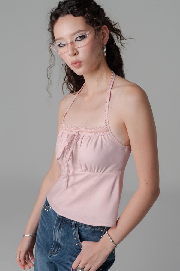 Habitat Ribbon Laced Top in Fresh Pink Habitat Ribbon Laced Top in Fresh Pink