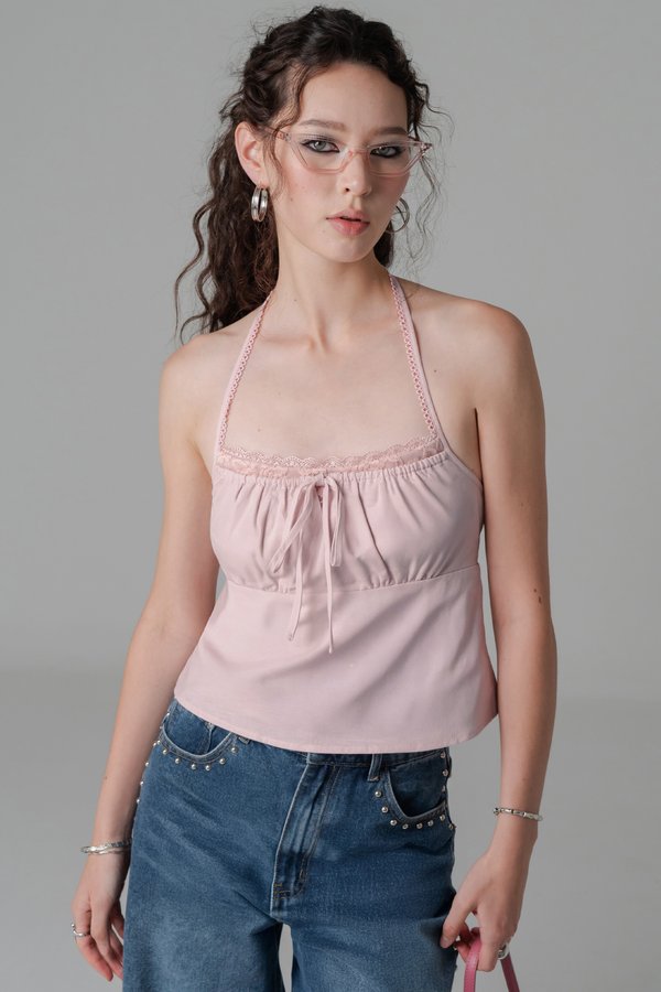 Habitat Ribbon Laced Top in Fresh Pink Habitat Ribbon Laced Top in Fresh Pink
