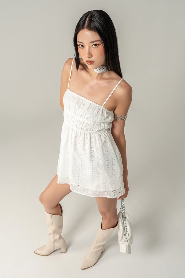 Gap Eyelet Mini Dress in White