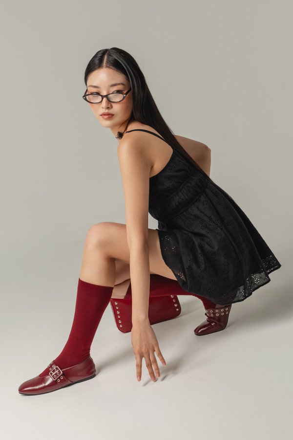 Gap Eyelet Mini Dress in Black