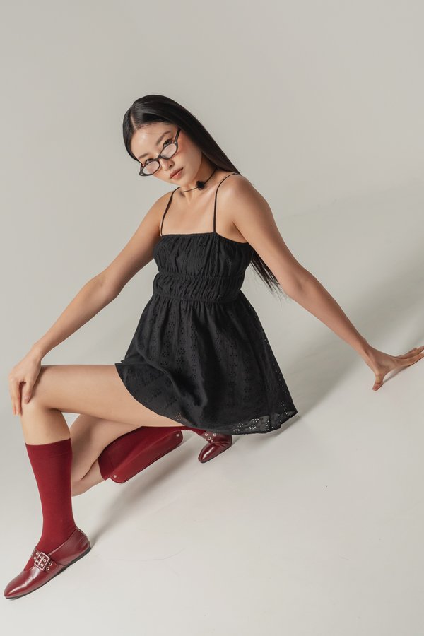 Gap Eyelet Mini Dress in Black