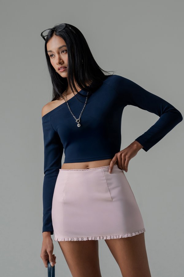 Census Lace Trim Skirt in Milkshake Pink