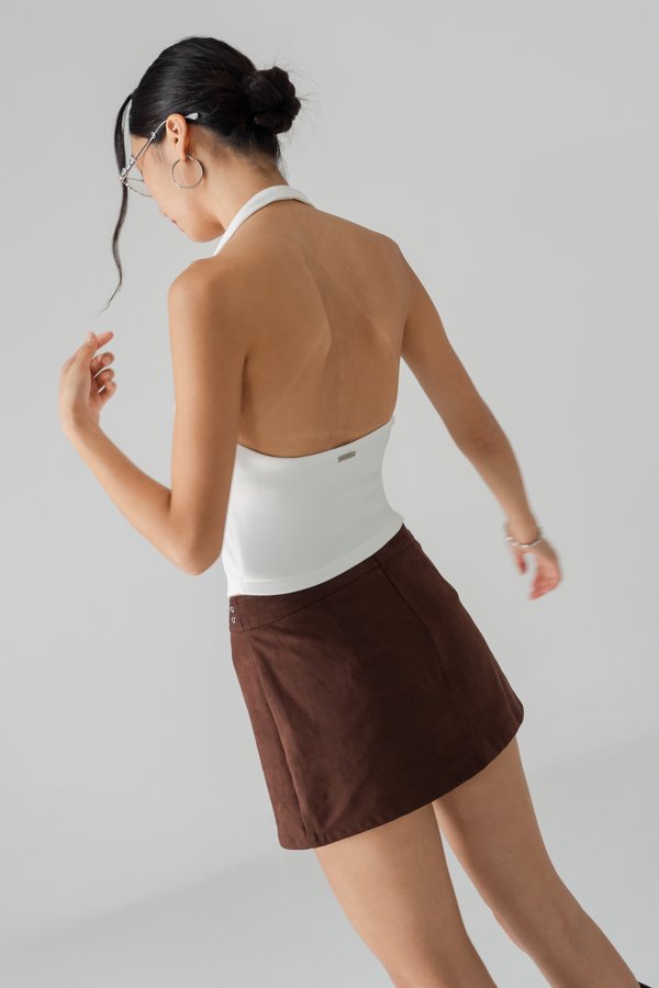 Corsage Padded Hooked Top in White