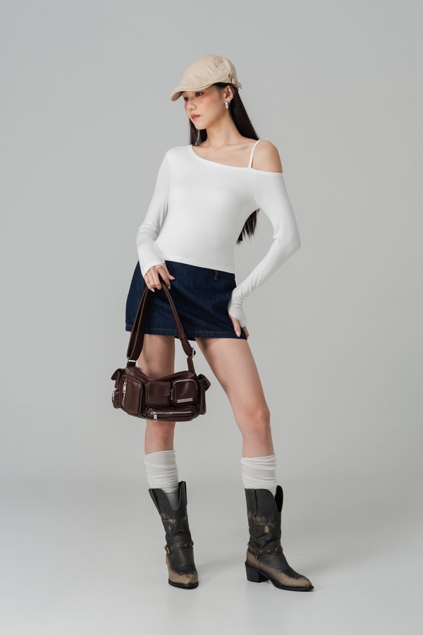 Anchor Off Shoulder Padded Top in White