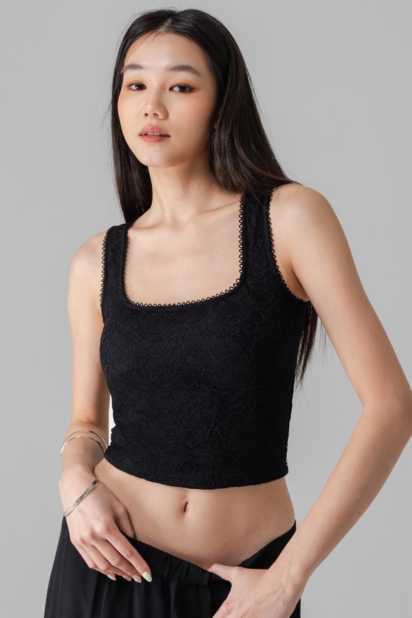 Fairytale Lace Padded Top in Black