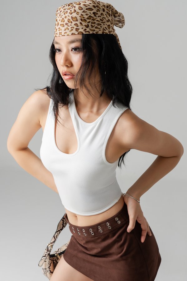 Divide Cut Out Top in White