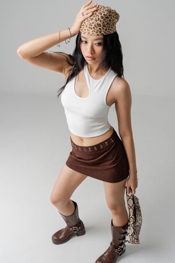 Divide Cut Out Top in White