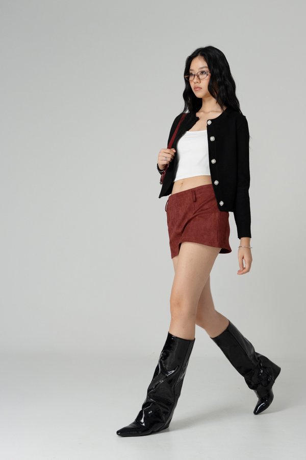 Bejeweled Knitted Cardigan in Black