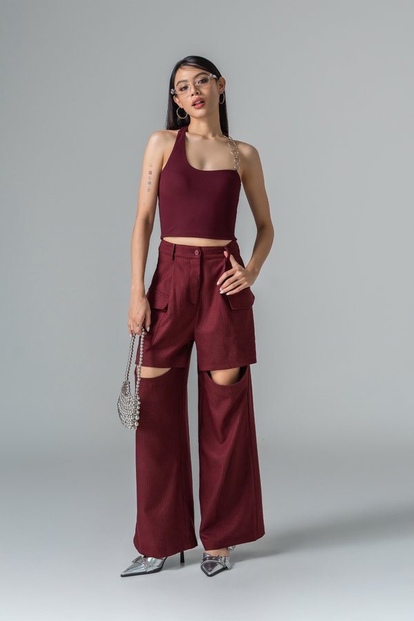 Ring Bearer Halter Top in Wine Red