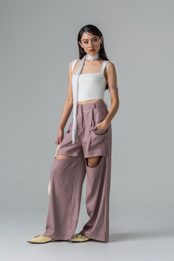 Divided Pinstripe Pants in Fade Pink