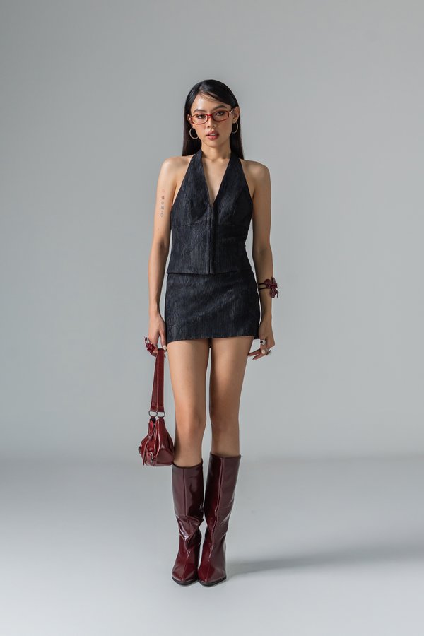 Veil Two Way Vest Top in Black