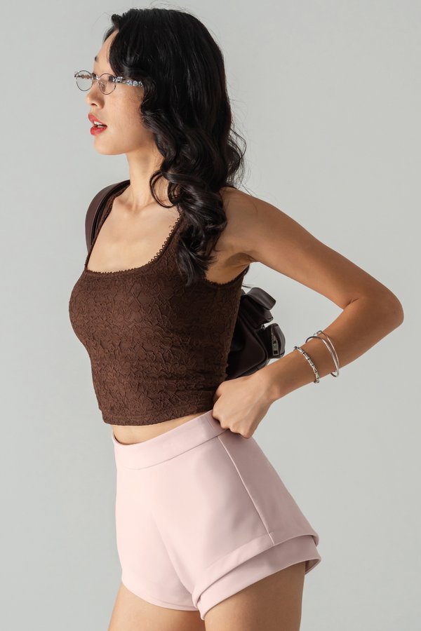 Cutting Edge Double Layered Shorts in Pale Pink