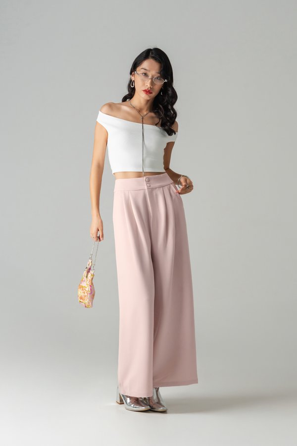 Power Button Pants in Pale Pink