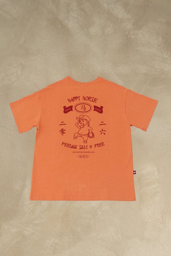 Happy Horse Tee in Tangerine