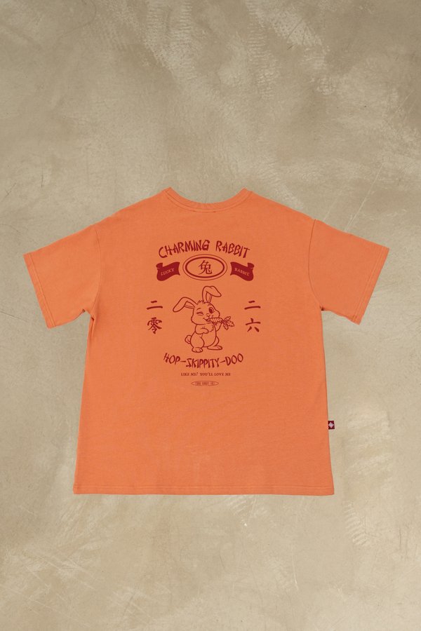 Charming Rabbit Tee in Tangerine