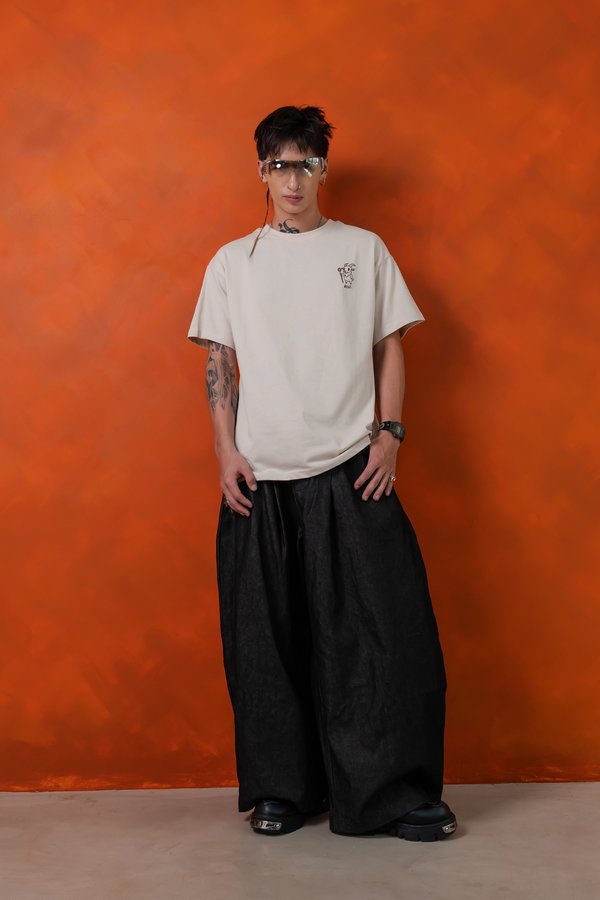 The Wise Goat Tee in Stone Beige