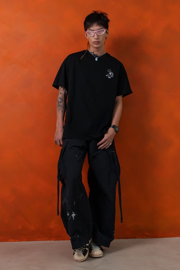 Daydreaming Dog Tee in Black