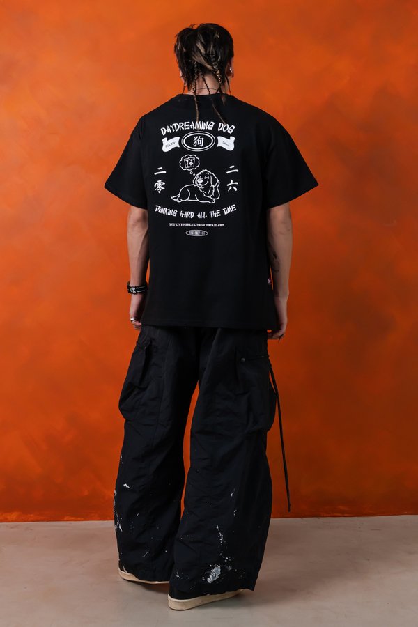 Daydreaming Dog Tee in Black