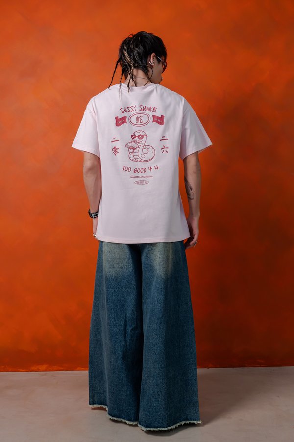 Sassy Snake Tee in Strawberry Pink