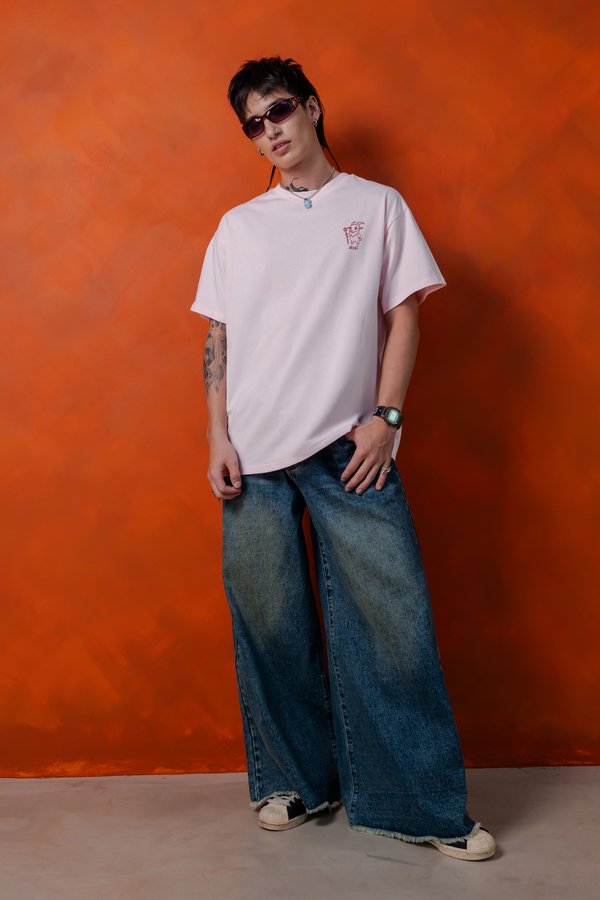 The Wise Goat Tee in Strawberry Pink